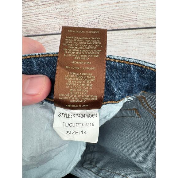 Kut from the Kloth Whiskered Straight Leg Jeans Womens 14 Blue Medium Wash - Picture 9 of 11